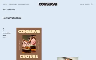 Conserva homepage website preview