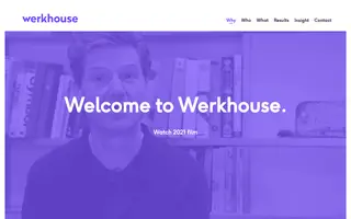 Werkhouse homepage website preview
