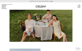Crush Collection homepage website preview