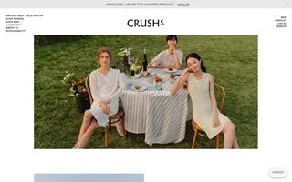 Crush Collection homepage website preview