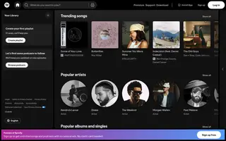 Spotify homepage website preview