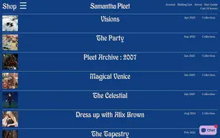 Samantha Pleet homepage website preview