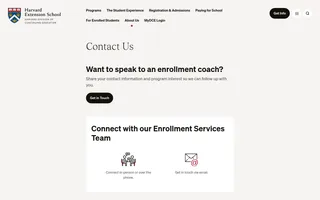 Harvard Extension school homepage website preview