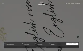 Raffles homepage website preview