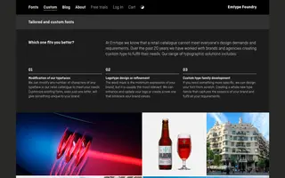 Emtype Foundry homepage website preview