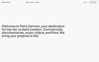 Petra Garmon homepage website preview