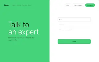 Wage homepage website preview
