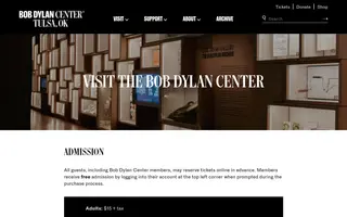 Bob Dylan Center homepage website preview