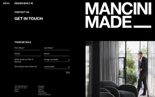 Mancini Made homepage website preview