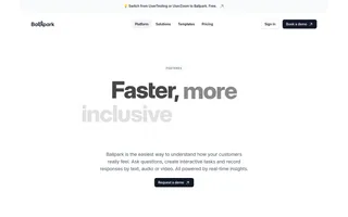 Ballpark homepage website preview