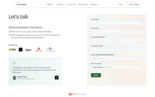 Clarisights homepage website preview