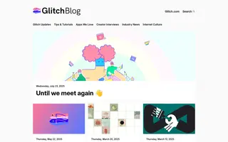 Glitch homepage website preview