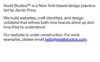 Swall Studios homepage website preview