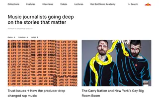 Red Bull Music Academy Daily homepage website preview