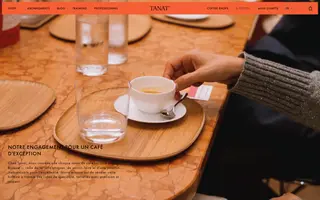 Tanat Coffee homepage website preview