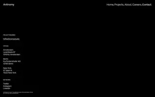Antinomy Studio homepage website preview