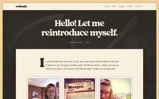 Owltastic homepage website preview