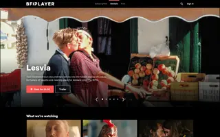 BFI Player homepage website preview