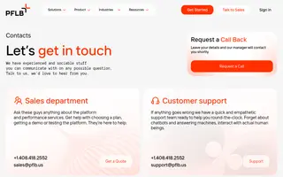 PFLB homepage website preview