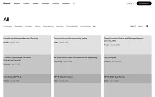 Open AI homepage website preview