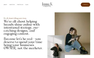 Janna K Creative homepage website preview