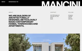 Mancini Made homepage website preview