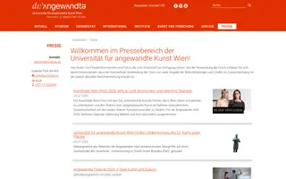 Die Angewandte homepage website preview