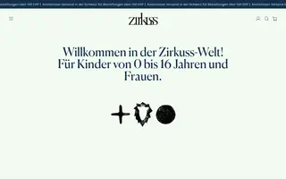 Zirkuss homepage website preview