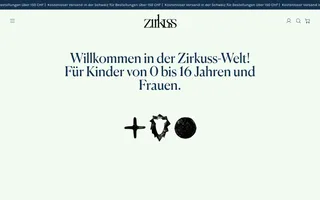 Zirkuss homepage website preview