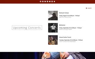 Winnipeg Folk Festival homepage website preview