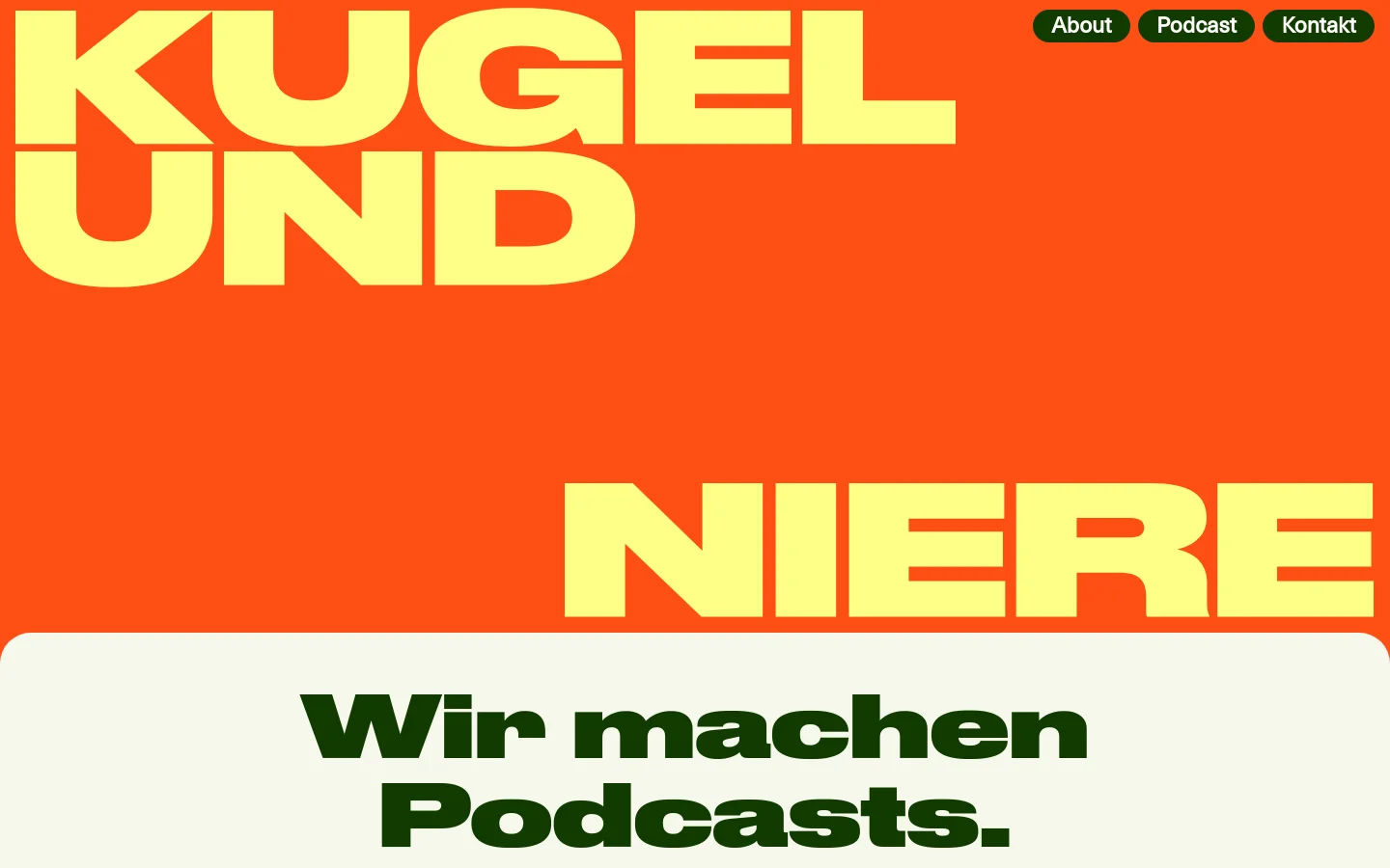 Kugel und Niere homepage desktop website screenshot
