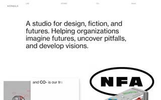 Normals homepage website preview
