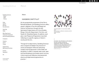 Sandberg Instituut homepage website preview