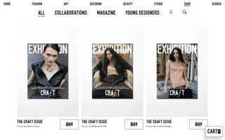 Exhibition Magazine homepage website preview