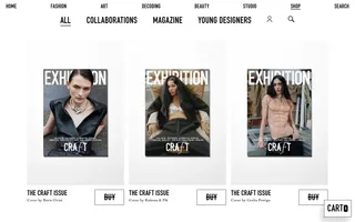 Exhibition Magazine homepage website preview