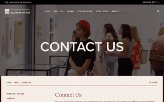 The University of Arizona Museum of Art homepage website preview