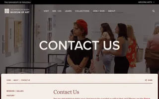 The University of Arizona Museum of Art homepage website preview