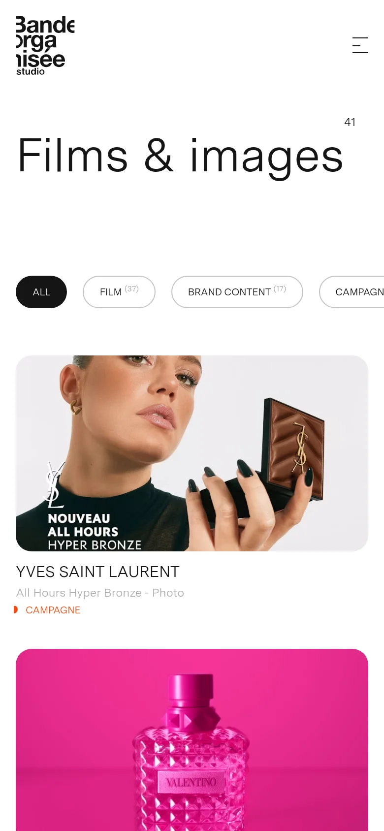 Bande Organisée Portfolio mobile website screenshot