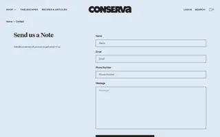 Conserva homepage website preview