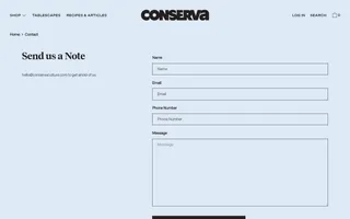 Conserva homepage website preview