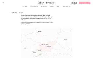 Hiša Franko homepage website preview