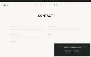Ubac homepage website preview