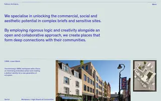 Fathom Architects homepage website preview