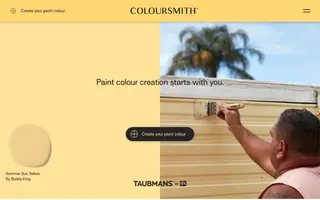 Coloursmith homepage website preview