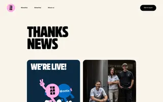 Thanks homepage website preview