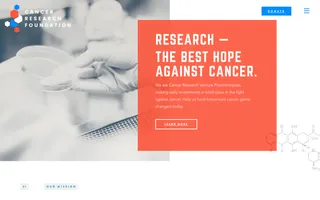 Cancer Research Foundation homepage website preview