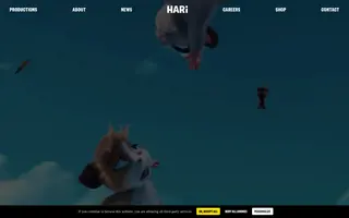Studio Hari homepage website preview