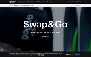 Gogoro homepage website preview