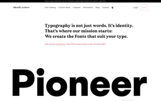 Identity Letters homepage website preview