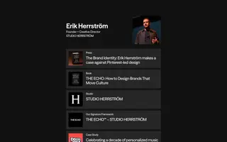 Erik Herrström homepage website preview